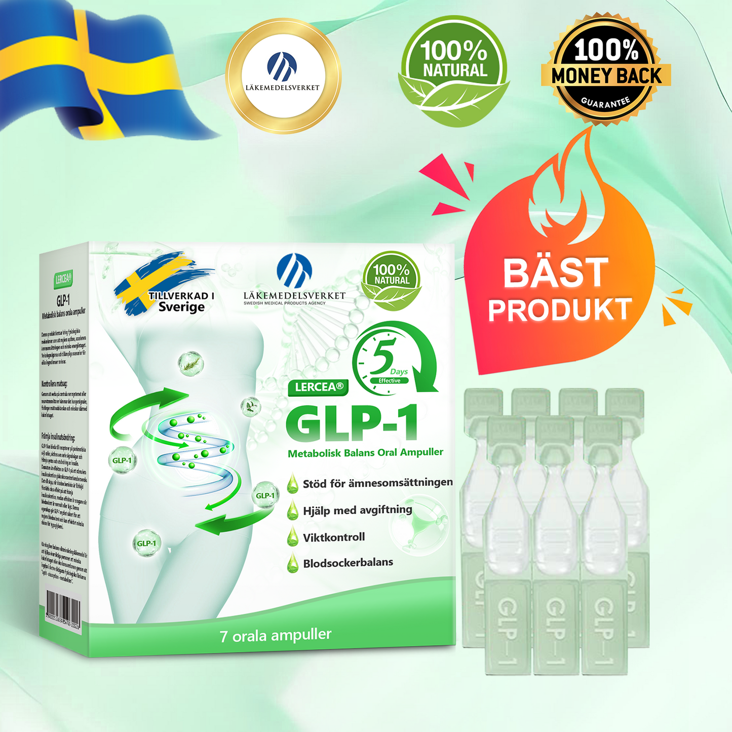 🔥🔥 30 % RABATT|𝐋𝐄𝐑𝐂𝐄𝘼® 𝐆𝐋𝐏-𝟏 Multifunktionella Orala Ampuller