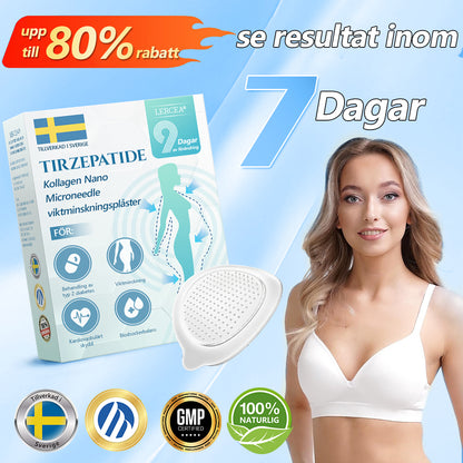 【Sista dagen av kampanj – 60% RABATT🌟】🏆🏆𝐋𝑬𝘙𝐶𝘌𝘼® SMGT-GLP-1 Tirzepatid & Kollagen Nano-Mikronål Viktminskningsplåster丨Bekämpa fetma, slapp hud, högt blodtryck, diabetes, fettlever, ledvärk, hjärndimma med mera
