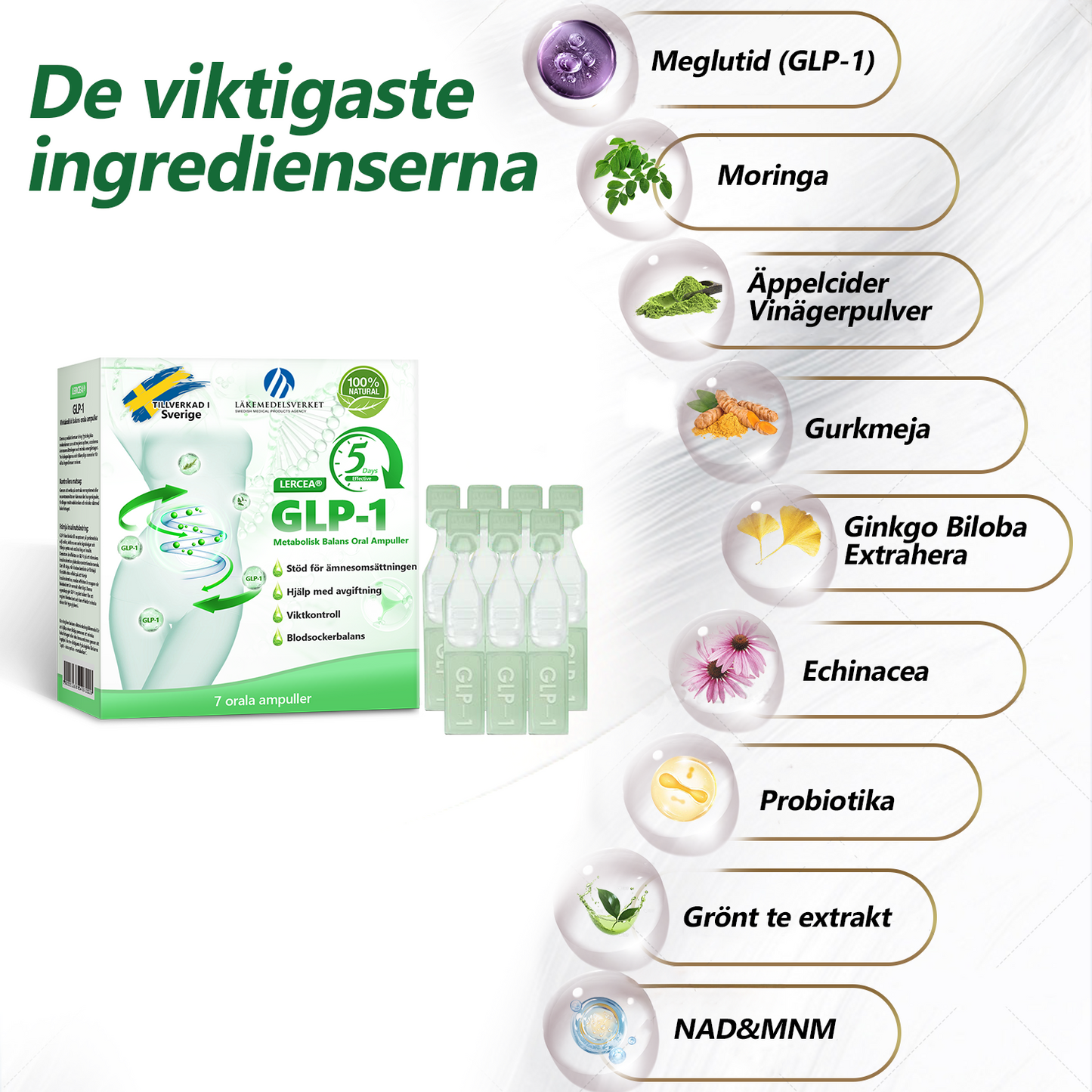 🔥🔥 30 % RABATT|𝐋𝐄𝐑𝐂𝐄𝘼® 𝐆𝐋𝐏-𝟏 Multifunktionella Orala Ampuller